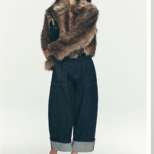 NWT Maeve Cropped Faux Fur Coat by Anthropologie